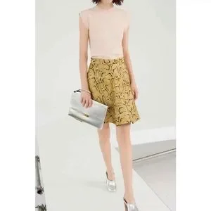 Stella McCartney GOLD skirt ロングスカート Stella McCartney Altermat Croc-Embossed Midi Skirt | Neiman